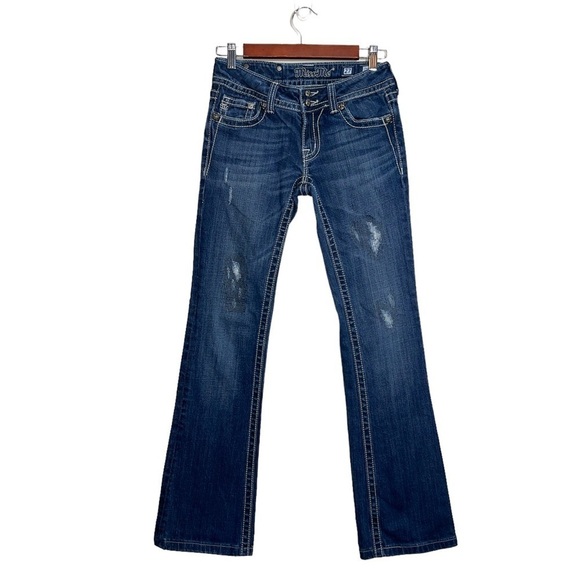 Miss Me Denim - Size 27 Miss Me Distressed Bootcut low-rise Jeans JP4009-2
